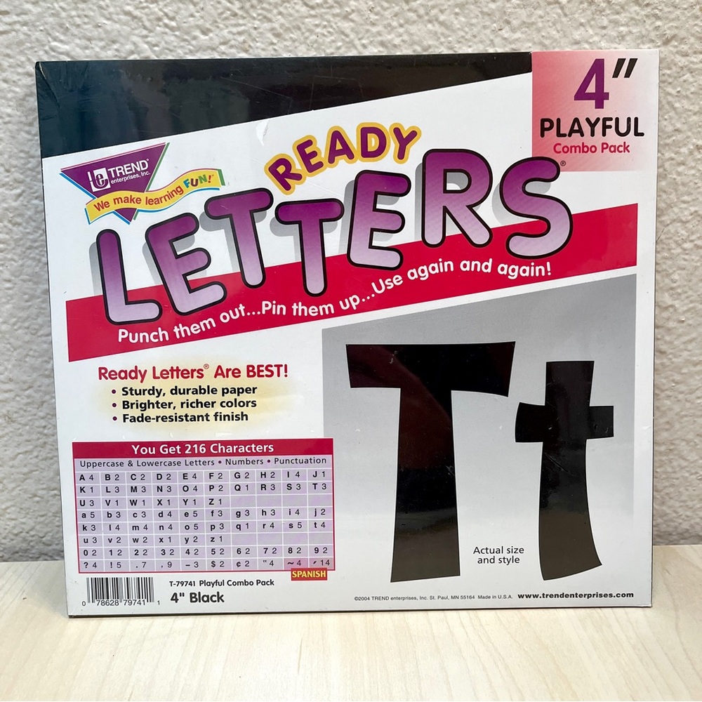 Letter cut outs.Playful Combo Pack. 216 Letters 4 inch NWT